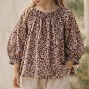 DOEN Children’s Laurel Canyon Floral Balloon Blouse | Girl’s Size 6 | Heirloom